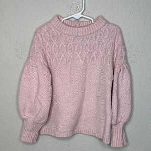 Pink Cable Knit Sweater little girls size 4 by Janie and Jack